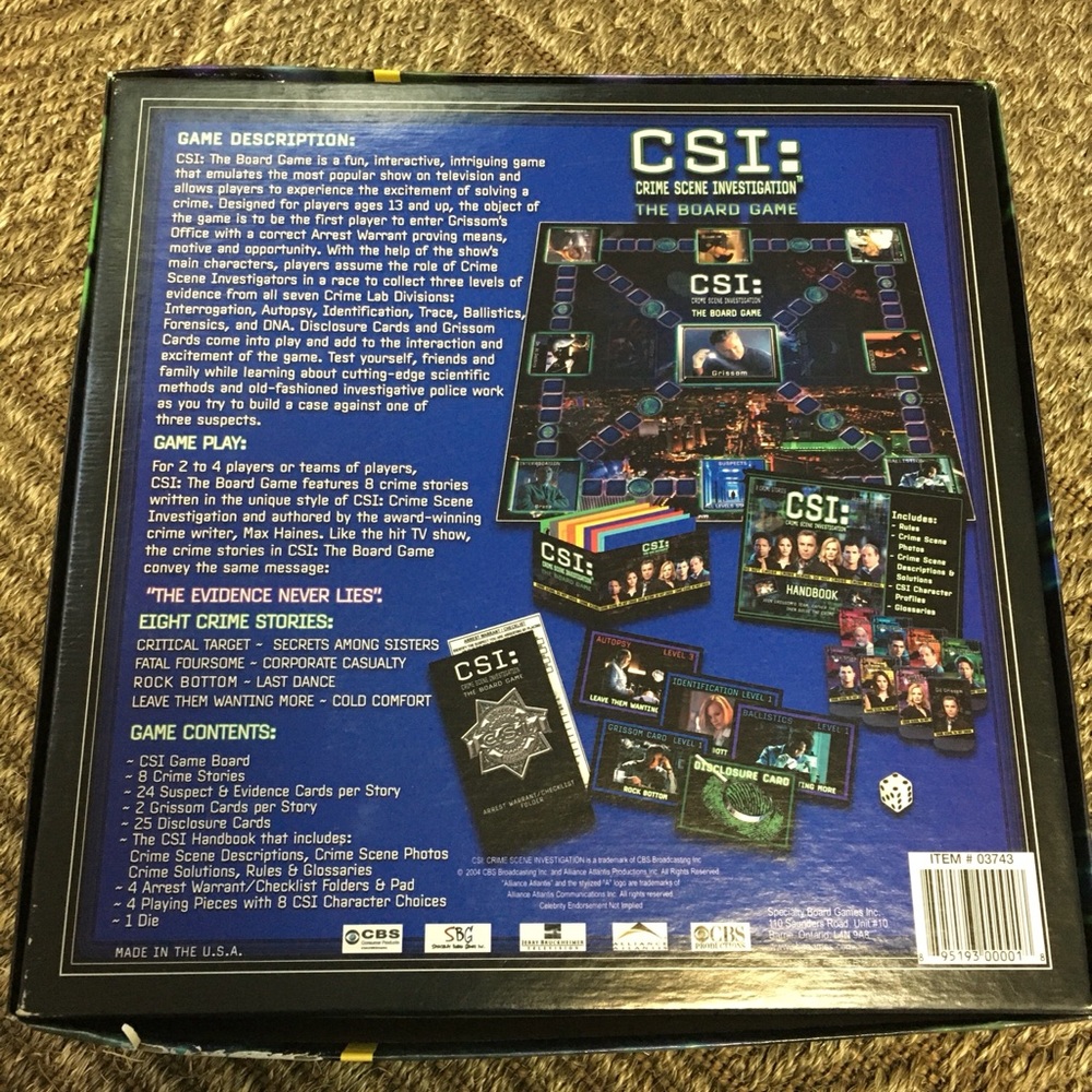 CSI,Crime Scene Investigation, Board Game,Complete - Picture 2 of 8